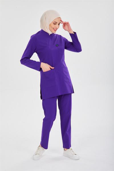 RNK-TST0011 MOR  LİKRALI COMFORT TESETTÜR TAKIM