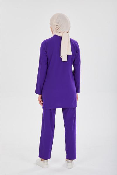 RNK-TST0011 MOR  LİKRALI COMFORT TESETTÜR TAKIM