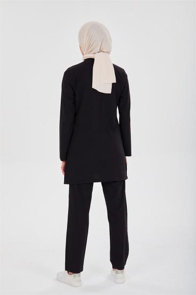 RNK-TST0020 SİYAH LİKRALI COMFORT TESETTÜR TAKIM