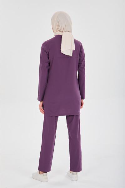 RNK-TST0006 AÇIK MOR LİKRALI COMFORT TESETTÜR TAKIM